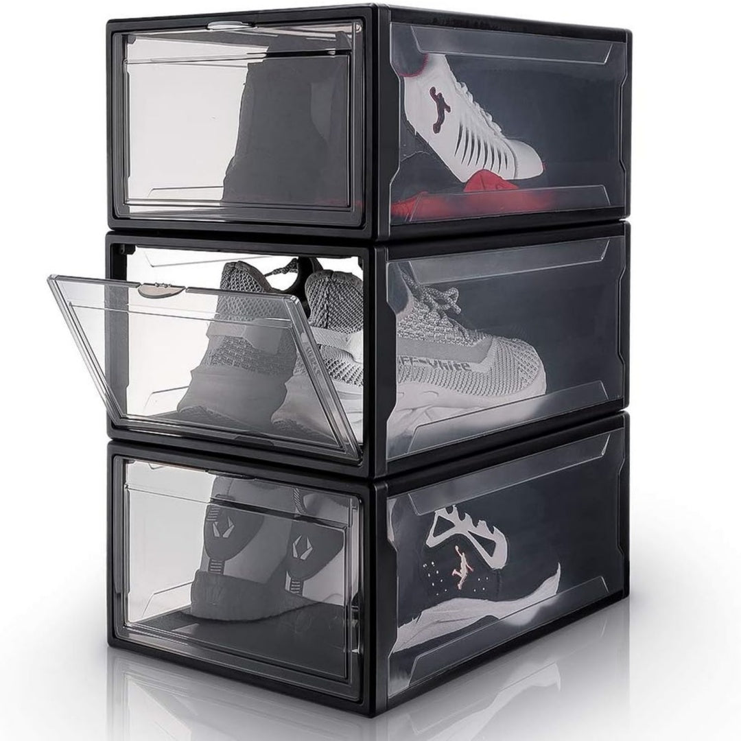 scatole per scarpe e stivali nero letto